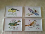 Set Of Bird Plaques Wall Hangings Made Italy 7 1/4" X 3/4" Plate# Z114. Fixed Price $29.99.