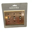 Baldwin Hardware Solid Brass Triple Toggle Switch Plate Brushed. Fixed Price $11.81.
