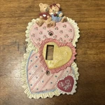Vintage Figi Decorative Resin Light Switch Plates Teddy Bear Love Hearts Pink. Fixed Price $17.00.