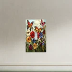 Stained Glass Butterfly Meadow Design Light Switch Plate Outlet Cover. Fixed Price $14.89.