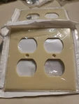 Pack Leviton 001-86016 Double Duplex Ivory Receptacle Wall Plate. Fixed Price $10.00.