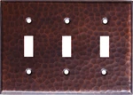 Triple Toggle Hammered Copper Switch Plate. Fixed Price $29.99.