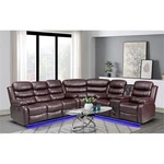 Pemberly Row 3-PIECE Usb Vegan Leather Reclining Sectional With Sound System. Fixed Price $1654.10.