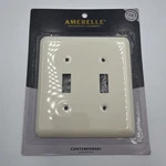 Nos Amerelle 935TTAL Devon Toggle Switch 2 Gang Powder Coated Steel Wall Plate. Fixed Price $5.99.