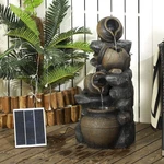 Outsunny 4-TIER 28.3" Resin Solar Water Fountain With Led Lights And Pump. Fixed Price $179.99.