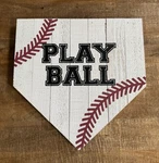 Wooden Play Wall Sign Baseball Home Plate Rustic Sports Room Decor 18X18". Fixed Price $13.96.