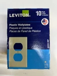 10 Leviton Plastic Wallplates Ivory Electrical Duplex Outlet Covers 86003-IMP. Fixed Price $6.98.