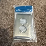 Brainerd Studio Satin Nickel Single Duplex Outlet Cover Steel Wall Plate. Fixed Price $10.99.
