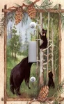 Light Switch Plate & Outlet Covers Black Bear Cubs Climbing Cabin Lodge 02. Fixed Price $11.00.