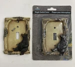 Set Of 2 Rivers Edge Black Bear Single Toggle Wall Light Switch Cover. Fixed Price $14.00.
