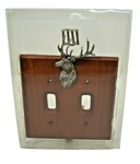 Lazart Elk Deer Antler Rustic Cabin Double Light Switch Cover New Package. Fixed Price $15.90.