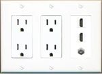 2 15A Power Outlets Hd And Coax Wall Plate White. Fixed Price $24.48.