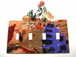 Kokopelli Flute Quadruple Switch Cover Plate Steel Images Usa 021915DD. Fixed Price $24.49.