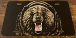 Grizzly Bear Booster License Plate Black Brown Hunter Hunting Silver Tip. Fixed Price $39.99.