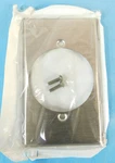 1-HOLE Stainless Flush Mount 2.15 Inch Diameter Wallplate Leviton 84028. Fixed Price $5.85.