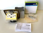 Leviton Pop-up Floor Box Dual Type 3.6 Usb Charger 15AMP Outlet Brass B1. Fixed Price $29.98.