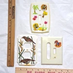 Vintage American Tack & Hardware Plastic Light Switch Cover Plate Lions, Birds. Fixed Price $17.99.