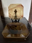 Pair Davidson Cloud Glass Amber Octagonal Art Deco Side Plates 1930S. Fixed Price $32.23.