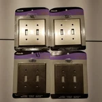 Lot Of 4 Amerelle Cor Cast Metal Double Toggle Switch Plate Gun Grey New. Fixed Price $9.99.