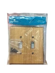 Oak Wood Double Light Switch Wall Plate Outlet Cover Brainerd 64658. Fixed Price $17.00.