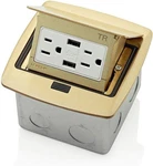 Leviton Pop-up Floor Box With Dual Usb Type Receptacle PFUS1-BR For Tile Stone. Fixed Price $34.99.