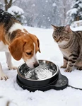Heated Pet Water Bowl 50OZ 100W Outdoor Stainless Steel W/ Timer & 3. Fixed Price $65.99.