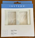 New Insteon 2422-232 Double Gang Or White Satin Screwless Wall Plate. Fixed Price $13.99.