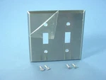 Cooper 93072 Non-magnetic Stainless Steel 2-GANG Toggle Switch Cover Wallplate. Fixed Price $8.07.