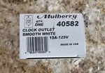 Lot Of 10 Mulberry 40582 Clock Hanger Outlet Smooth White Semigloss 15A-125V. Fixed Price $55.00.