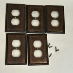 Amerelle Georgian Outlet Metal Wall Plate Tumbled Aged Bronze Set Of 5. Fixed Price $38.99.