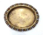 Vintage Hand Made Solid Brass, Copper & Nickel Oval Shaped Tray Or Plate. Fixed Price $99.00.