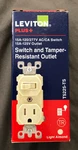 New Leviton Plus Switch & Tamper Resistant Outlet 15A 120V T5225-TS Light Almond. Fixed Price $8.00.