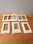 Lot Of 5 Decorator Wall Plate Covers 2-- 2163A Dmr 3-GANG & Single Almond. Fixed Price $17.50.