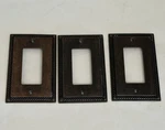 Amerelle Georgian 1-GANG Rocker Metal Wall Plate Tumbled Aged Bronze Set Of 3. Fixed Price $14.99.