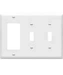 New Leviton White 3-GANG Switch Cover Decora Gfci Gfi Plastic Wallplate 80421-W. Fixed Price $10.00.