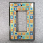 All Fired Up Ceramic Light Switch Rocker Plate Colorful Geometric Artsy Mosaic. Fixed Price $17.05.