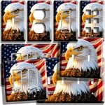 American Bald Eagle Usa Flag Light Switch Outlet Wall Plate Patriotic Room Decor. Fixed Price $9.99.