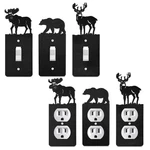 6 Pcs Metal Bear Light Switch Cover Plate Moose Tree Mountain Elk Forest Outl.... Fixed Price $28.39.