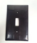 Vintage Wall Light Switch Plate 1-GANG Brown Eagaline Bakelite No. 132 Striped. Fixed Price $7.88.