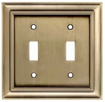Pack Of 2 Allen & Roth Double Wall Plate Antique Brass Finish #0137796. Fixed Price $18.99.