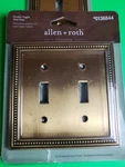 SET/2 Allen+roth Toggle Wall Plates Bronze 1-DOUBLE & 1-SINGLE Nip. Fixed Price $15.00.