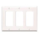 2PC Leviton PJ263-W Decora Wallplate, 3-GANG, Nylon, White, Midway. Fixed Price $23.44.
