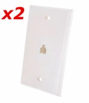 2 Pack 1-PORT RJ11 6P4C Smooth Telephone Jack Face Wall Plate White. Fixed Price $6.95.