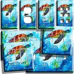 Watercolor Sea Turtle Blue Corals Light Switch Outlet Wall Plate Ocean Art Decor. Fixed Price $16.19.