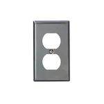 Leviton 1-GANG Duplex Device Receptacle Wallplate, Pack Of 1, Stainless Steel. Fixed Price $8.99.