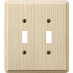 (3)-AMERELLE 2-GANG Solid Ash Toggle Switch Wall Plate, Unfinished 401TT. Fixed Price $29.89.