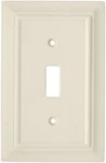 (as-is) Brainerd Wood Architectural Single Switch Wall Plate Light Almond. Fixed Price $7.70.