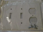 3 Gang Duplex Receptacle Switch Plate Outlet Cover White Leviton 88021, Lot Of. Fixed Price $6.00.