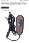Button 5 Pin Remote ZK1200-HC Replacement For Golden Limoss Kaidi Moto. Fixed Price $20.00.