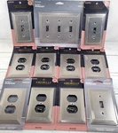 Assorted Lot 11 Pcs - Amerelle Designer Modern Wallplate Satin Nickel. Fixed Price $105.00.